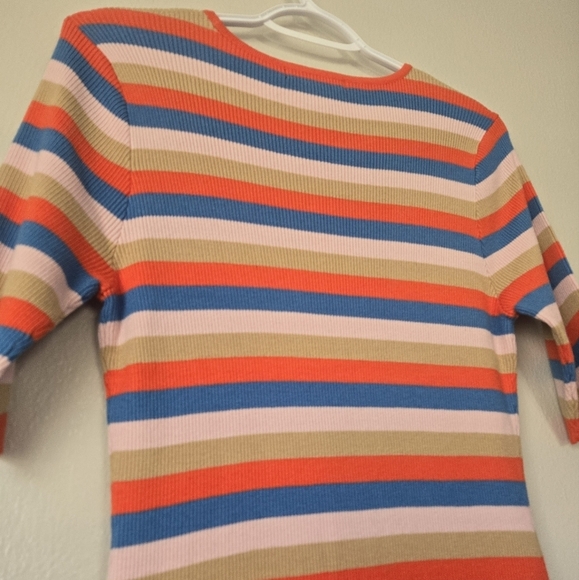 NWT Sanctuary Act Natural Ribbed Knit Striped Dress Size Large - Picture 7 of 7